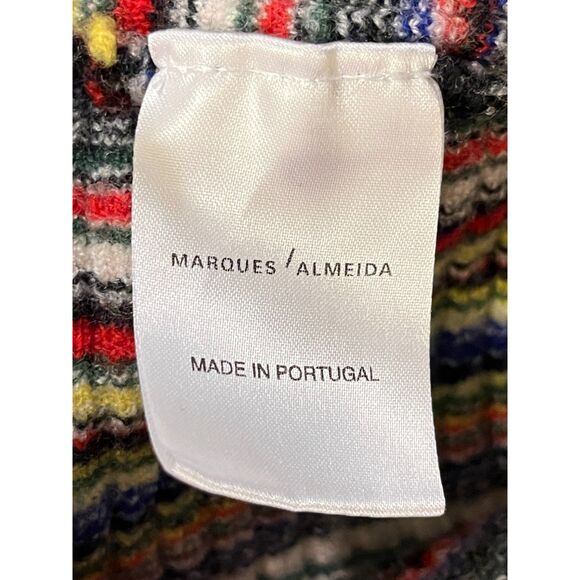 ReM'Ade by Marques Almeida Multicolor Striped Wool Midi Skirt Women's Size Small - Picture 6 of 11